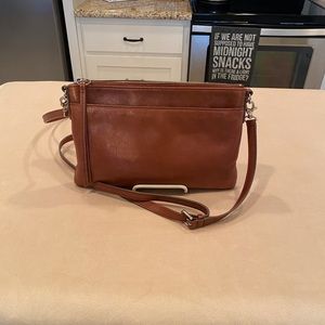 Fossil leather crossbody with strap